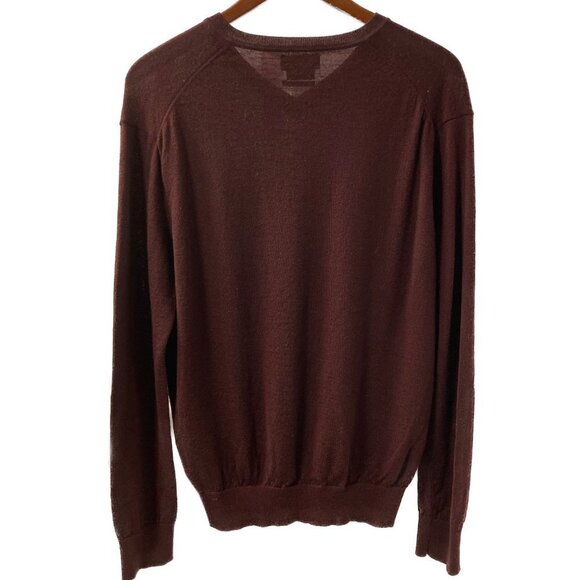 Polo Ralph Lauren Maroon Washable Merino Wool V-Neck Sweater Size Medium - Picture 4 of 6